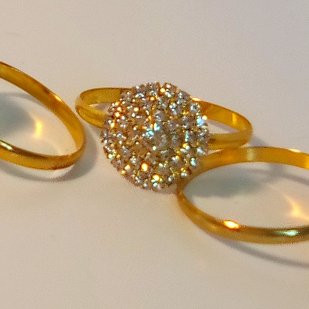 Studded Goldtone Napkin Rings Holders Set Of 4